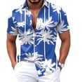 thumbnail image 4 of IWRICH Men's Hawaiian Shirts Short Sleeve Button down Aloha Shirts Summer Vacation Beach Shirts Blue M, 4 of 4
