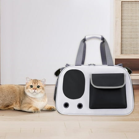 perfeclan Cat Carrier Pet Travel Bag Cat Tote Bag Portable Handheld Travel Bag Carrying Container Tote Bag for Presents Supplies Travel Black