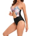 thumbnail image 6 of Xmyrz Womens Bathing Suits Tankinis Print Breathable Fitted Sweet Deep V Neck Split Surfing 2 Piece Swimwear Young Adult Swimsuits, 6 of 8