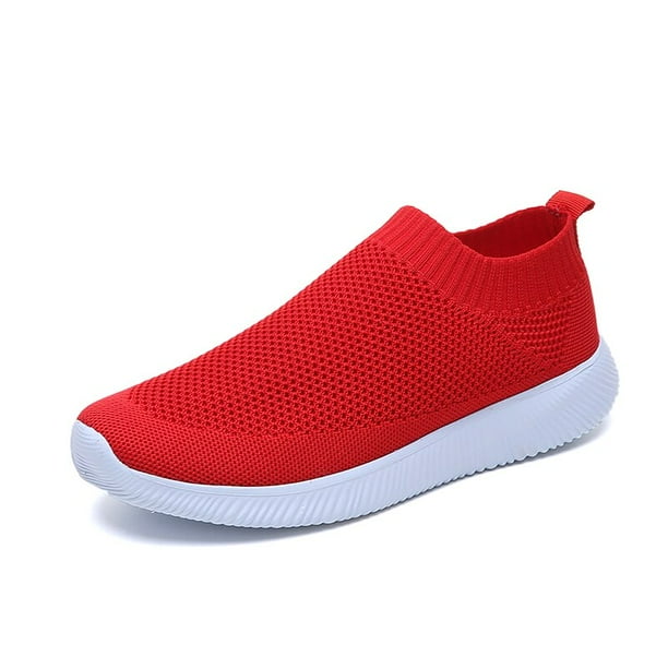 Rimocy, zapatillas de deporte de plataforma de malla transpirable de talla grande 46 para mujer, zapatillas de correr informales suaves para mujer, calcetín tejido para mujer, zapatos planos Tan Jianjun unisex