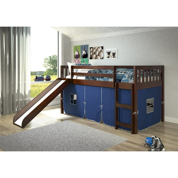 Donco Kids Mission Tent Loft Dark Cappuccino Twin Bed with ...