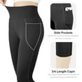thumbnail image 6 of BIG ELEPHANT 3-Pack High Waist Yoga Pants for Girls - Athletic Workout Capri Leggings with Side Pockets, Perfect for Running, Dance, and Fitness, Sizes S-XXL, 6 of 7