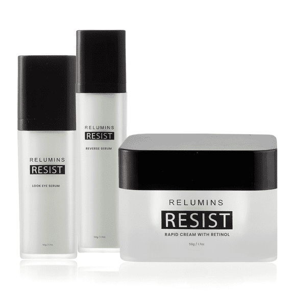Relumins Resist Skincare Set – Hydrating Face Cream, Night Mask & Smooth Serum for Daily Use – Lightweight, Fast-Absorbing Formula for All Skin Types – Soft, Even, Refreshed Skin Appearance
