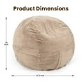 thumbnail image 7 of Pamapic 4 Feet Foam Filled Round Bean Bag Chair for Adults, Cozy Beige (Set of 1), 7 of 7
