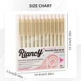thumbnail image 3 of Beige Wheat Straw Gel Pens 12 Pack Retractable Ballpoint Pens 0.5mm Fine Point Black Ink Aesthetic Writing Pens for Office, 3 of 5