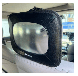 Hoovy Rear Facing Car Mirror Cloth, Faux Leather, Black, Universal, Car Accessory