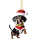 thumbnail image 2 of Adornos colgantes navideños, decoraciones navideñas, regalos navideños, 1 pieza de gorro navideño para perro salchicha, adorno para árbol de Navidad, colgante acrílico plano para decoración de regalo,, 2 of 6