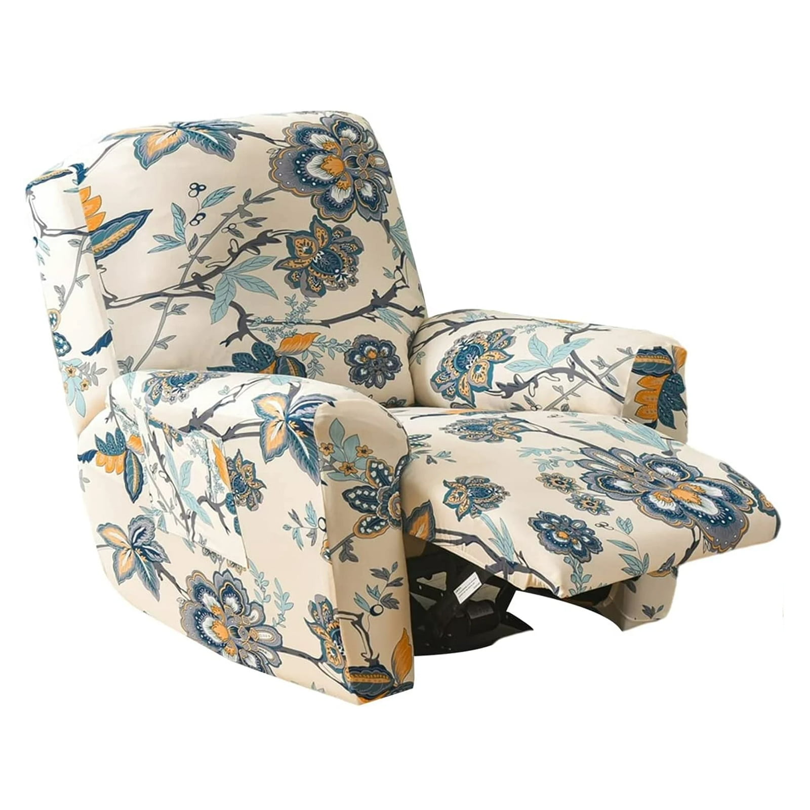 EcoAncheng Stretch Recliner Slipcover, 4 Pieces Printed Lazy Boy Chair