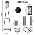thumbnail image 3 of Lámpara de pie solar para exteriores Aialun, 116 cm, con soporte doble para plantas, 3 of 8