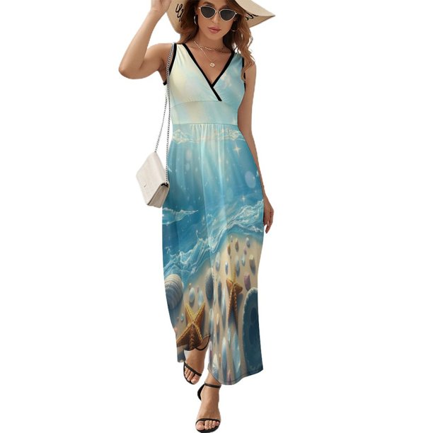 Beach Starfish Vestido Sin Mangas Para Mujer, Traje De, Ropa De Cumpleaños, Verano