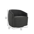 thumbnail image 5 of Benjara 29 Inch Classic Swivel Chair, Curved Back, Sloped Arms-Color:Gray, 5 of 6