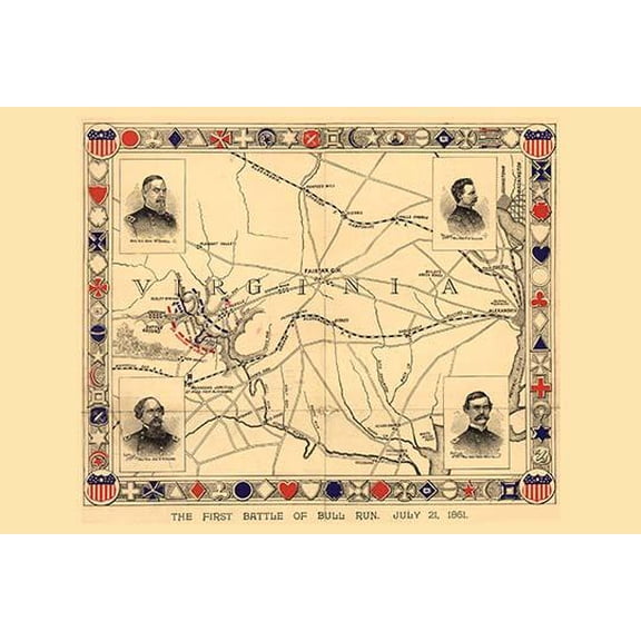 First Battle of Bull Run - Manassas- Fine Art Canvas Print (20" x 30")