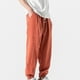 thumbnail image 4 of Pantalones largos casuales para hombre, cintura elástica, cordón ajustable, bolsillos cómodos, pantalones para hombre, 4 of 7