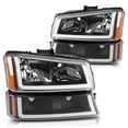 thumbnail image 2 of RVNI Fit For 2003-2007 Chevy Silverado Avalanche W/LED DRL Black Headlights Headlamps, 2 of 6