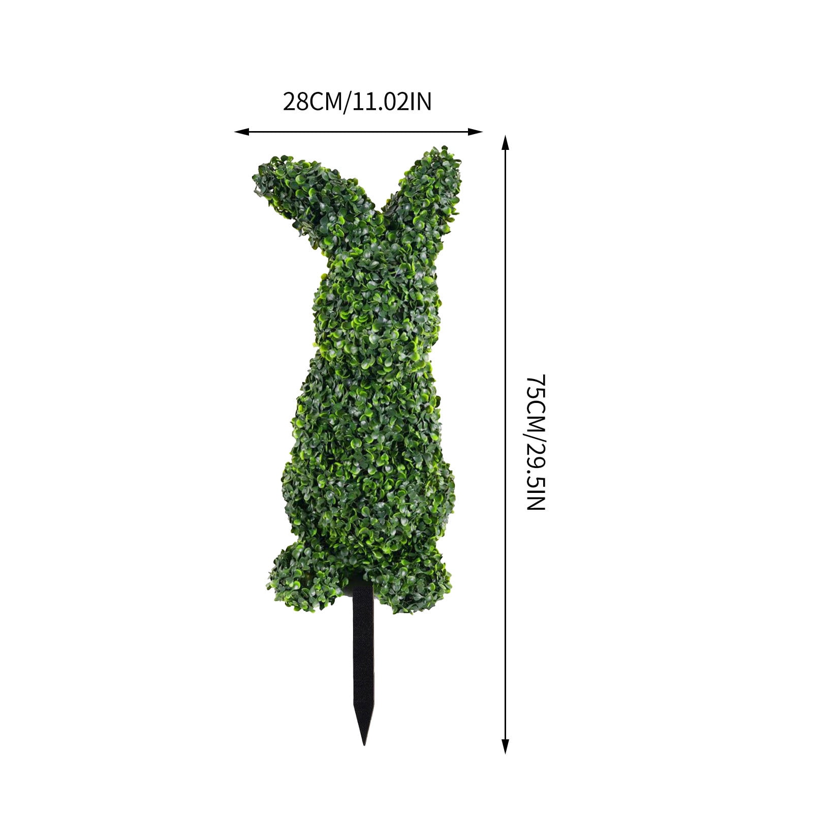 29.5" Easter Bunny Decorations Moss Bunny Shaped Topiary Trees with Ground Spike Artificial Moss Rabbit Topiary Faux Plants Outdoor for Easter Party Indoor Outdoor Garden Decor
