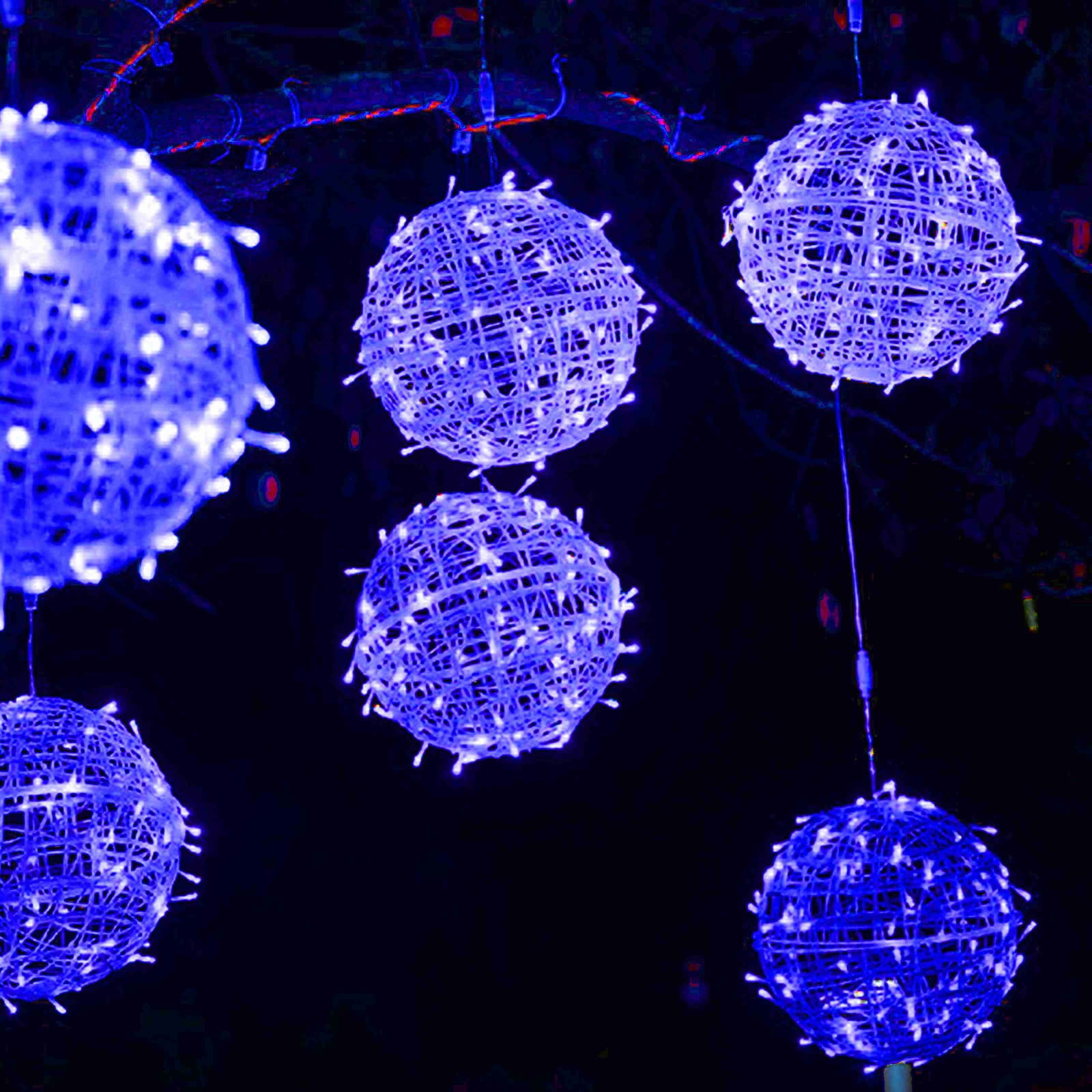 Solar Christmas Ball Lights for Tree Outdoor Lights Solar Sphere String Lights Outside for Window Garden Yard Porch Wedding Party Decorations