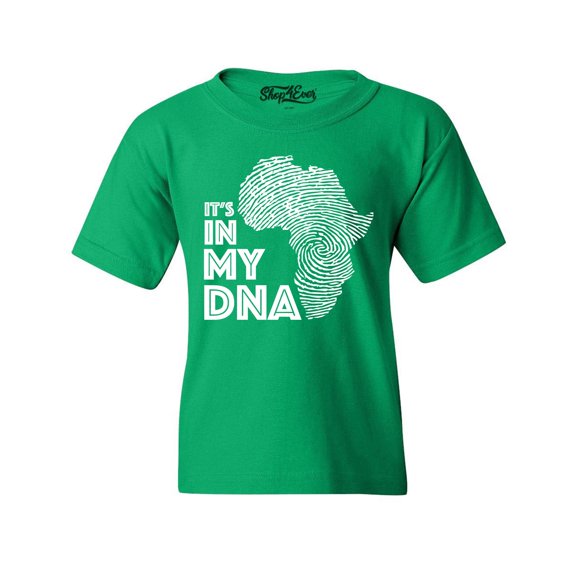 Shop4Ever Kids It's in My DNA African Pride Graphic Child's Youth T-Shirt Medium Irish Green