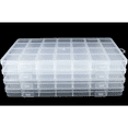 thumbnail image 6 of 4 Pack 28 Grids Clear Plastic Organizer Box Container Craft Storage with fixed Dividers for Beads Organizer Art DIY Crafts Jewelry Fishing Tackles, 6 of 7