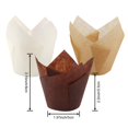 thumbnail image 2 of 200pcs Tulip Cupcake Baking Cups, Muffin Baking Liners Holders, Rustic Cupcake Wrapper, Brown, White And Nature Color, 2 of 6