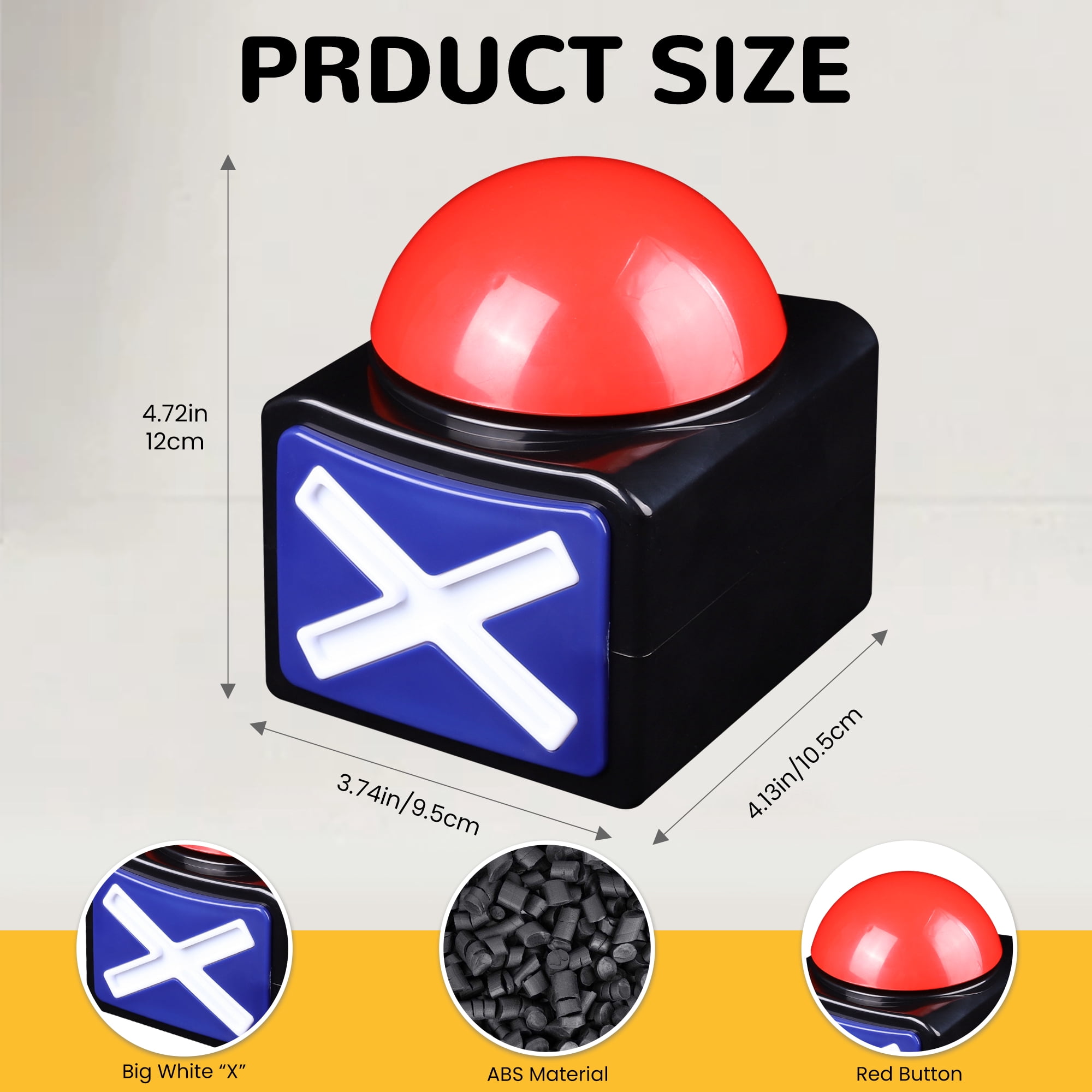 MyMealivos 2 Pcs Answer Buzzers for Adults with Lights and Sound, Novelty Toy Button for Game Quiz Family Classroom