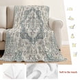 thumbnail image 5 of Beige Boho Floral Blanket Soft Cozy Warm Throw Blanket for Couch, Plush Fuzzy Flannel Fleece Blankets for Sofa, Medieval Vintage Ethnic Flower Abstract Bed Blankets Lightweight Gifts for Men, 40"x60", 5 of 9
