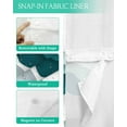 thumbnail image 3 of No Hook Shower Curtain with Snap in Liner, Gradient Ocean Waves Turquoise Teal Gradient Waves Hotel Shower Curtains for Bathroom, Washable Shower Curtain Liner Set with Mesh Top Window, 72"x84", 3 of 6
