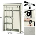 thumbnail image 2 of Tcbosik 64"H Clothes Rack with Cover, Portable Closet with Side Pocket, Heavy Duty Garment Rack with Hanging Rod and Storage Shelves, Freestanding Clothing Organizer for Bedroom, Beige, 2 of 7