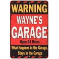 thumbnail image 1 of WAYNE'S Garage Warning Man Cave Wall Décor 8x8 x 12 Matte Finish Metal 108120030075, 1 of 1