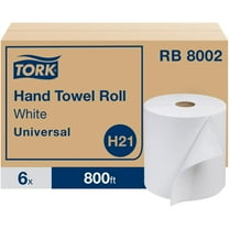 Tork Universal Hand Towel Roll 7.88" x 800 ft, White, 6 Rolls/Carton