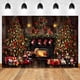 thumbnail image 1 of Fondo de fotografía de chimenea de Navidad, corona de regalo de árbol de Navidad, Fondo de pared de ladrillo blanco, Festival familiar, fiesta, estudio fotográfico, 1 of 4