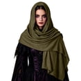 thumbnail image 3 of Renaissance Halloween Shawl For Women, Hooded Cowl Scarf Accessories, Medieval Vintage Festivals Wrap Cape, 3 of 7