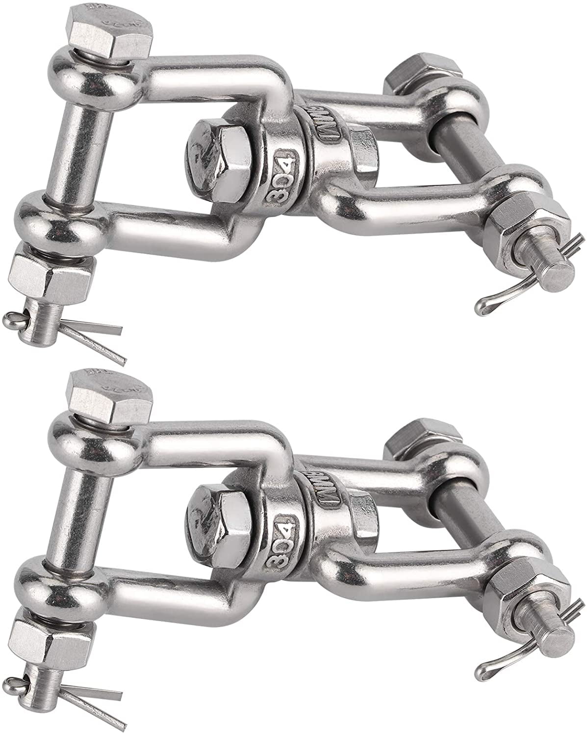 Anchor Swivel Chain Connector Marine Grade Double Shackle 2 PCS Boat Anchors 304 Stainless Anchor Swivel Shackle 