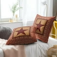 thumbnail image 7 of Primitive Throw Pillow Covers 16x16 Inch Western Star Pillowcase Cushion Cover Vintage Home Decor Pillow Case Red \u200bCheck Star Cotton Pillow Cover for Couch,Set of 2, 7 of 7