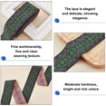thumbnail image 3 of 7.7 Yard 2 Inch 51mm Ethnic Embroidery Ribbons Dark Green Jacquard Ribbon with Flower and Geometric Pattern Vintage Woven Fabric Trim for Garment Accessories DIY Crafts and Bow Making, 3 of 7