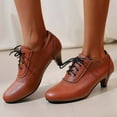 thumbnail image 2 of Women's Mary Jane Pumps Chunky Block Shoes Adorable Vintage Shoes Unique Round Toe Lace Up, 2 of 8