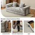 thumbnail image 5 of Miniyam 4 in 1 Convertible Floor Sofa Bed, Chenille Floor Couch with Armrest, Pillow for Living Room, Light Gray, 5 of 8