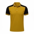 thumbnail image 4 of Fnnxeal Mens Polo Shirts Short Sleeve Button Pullover Casual Collared Summer Polo Yellow Shirts for Men Size M, 4 of 5