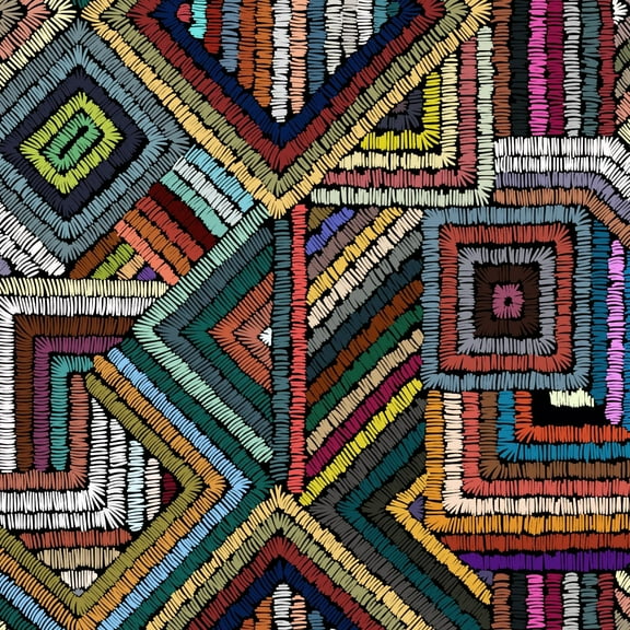 Removable Textured Peel And Stick Wallpaper Contact Paper Geometric Mosaic Patchwork 17.3 x 118 in Colorful Blocks Wallcovering Roll