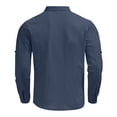 thumbnail image 4 of Stamzod Men's Long Sleeve Button Down Shirt Summer Dress Shirts Casual Work Shirt with Pocket Navy XXL, 4 of 9