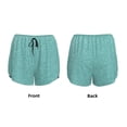 thumbnail image 3 of Balery Teal Green Glitter Pantalones cortos deportivos para mujer con forro y dos bolsillos, elásticos, para entrenamiento, gimnasio, yoga-Small, 3 of 7