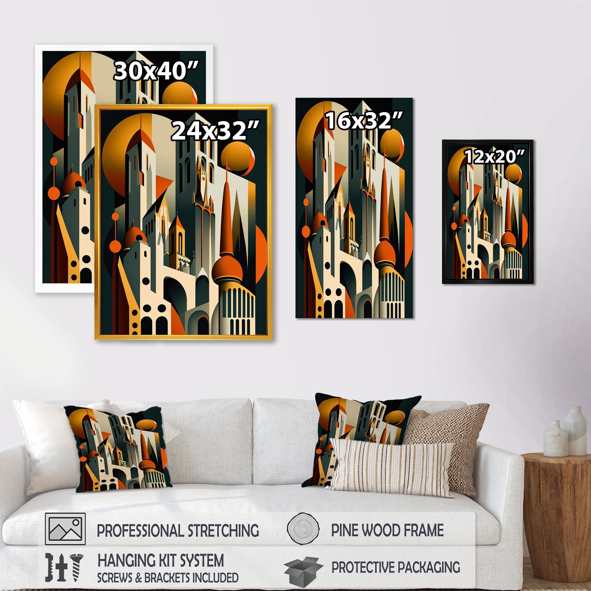 Designart Fantasy Cityscape IV Canvas Wall Art