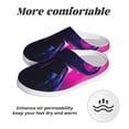 thumbnail image 6 of Daiia Neon Toy Cat Reflections Print Women’s Fuzzy Slippers Memory Foam Lightweight House Shoes Cozy Loafer Flannel House Shoes-40/41, 6 of 7