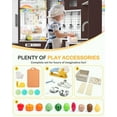 thumbnail image 5 of ZENPETIO Corner Wooden Play Kitchen Set for Kids 3+ w/Lights Sounds Stove Microwave Ice Maker Accessories Calendar Toddlers Pretend Play Kitchen Playset Brown, 5 of 8