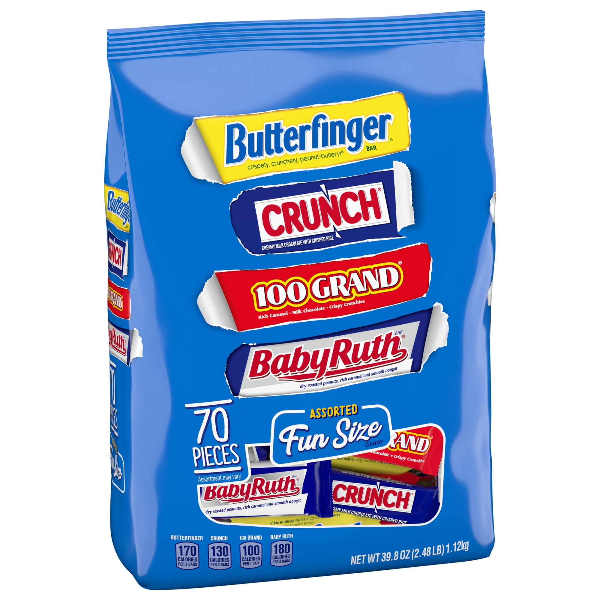 Butterfinger, CRUNCH, Baby Ruth and 100 Grand Milk Chocolate Bars Fun Size, 39.8 oz