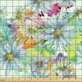 thumbnail image 2 of Ambesonne Daisy Fabric by the Yard Upholstery, Chamomiles Wild Meadow Flower, 2 Yards, Pale Lilac and Multicolor, 2 of 5