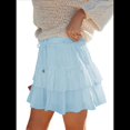 thumbnail image 2 of Falda Pantalón Estilo Bohemio con Volantes y para Mujer, Estilo Informal, de Cintura Alta, Color Azul , Talla M, 2 of 8