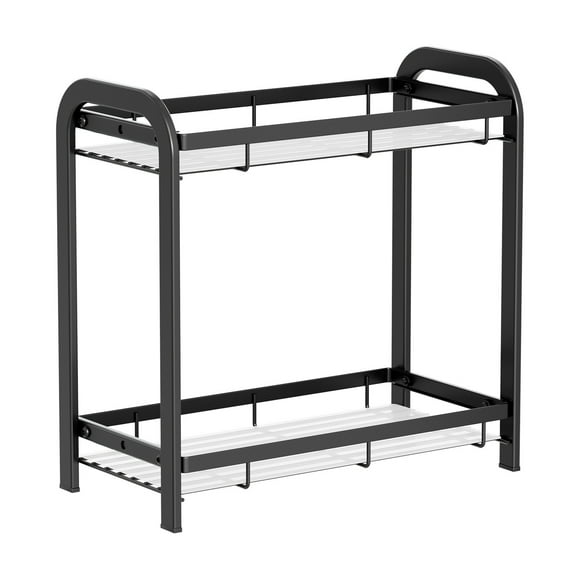 Bathroom Counter Organizer 2 Tier Storage Shelf Tray For Perfume Makeup Lotion Vanity Shower Caddy Basket Stand Iron 13.77 X 13.77 X 6.69 Inches
