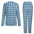 thumbnail image 6 of Striped Polka Dot Pajamas Blue and White Romantic Pajama Sets Womens Long Sleeve Casual Home Suit Large Size, 6 of 7