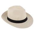 thumbnail image 6 of Men Women Straw Panama Hat Fedora Trilby  Sombrero Sunhat Wide Brim Khaki, 6 of 6