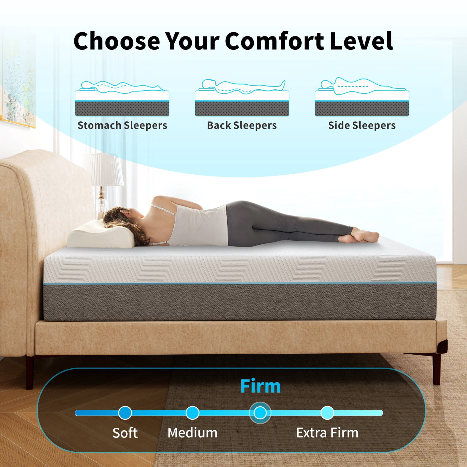 12 inch Full Gel Memory Foam Mattress, Medium Firm Mattress for Cool Sleep & Back Pain Relief, CertiPUR-US Certified